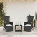 Maison Exclusive - Ensemble de jardin 3 pièces avec coin repas et coussins, noir, en polyrotin