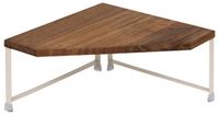 5Five Keuken/aanrecht rekje - hoek model - metaal/acacia hout - 30 x 30 x 15 cm - keuken organizer - wit/bruin - verhoger