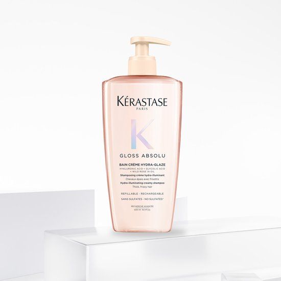 Kérastase Gloss Absolu Bain Riche Crème Hydra-Glaze - Anti-frizz shampoo met glanseffect - Voor dik, pluizig haar - 500ml