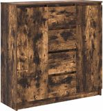 vidaXL Dressoir met laden gerookt eiken 100,5x35x98,5 cm spaanplaat
