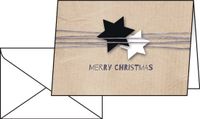 SIGEL Kerstkaarten Classic Christmas Wrapping A6 25 stuks Wit/Kraftpapier