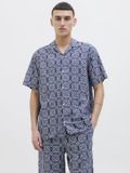 Jack & Jones Resort overhemd Relaxed Fit Korte Mouw Katoen Viscose Ocean Cavern XL