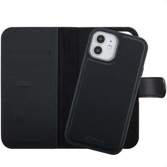 Selencia Olyn Uitneembare Bookcase met MagSafe voor de Apple iPhone 12 (Pro) - Zwart