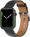 Qubix Luxe Leren Bandje Zwart Geschikt voor Apple Watch 38mm/40mm/41mm/42mm