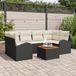 vidaXL Tuinbank Set 2-zits Zwart Polyrattan