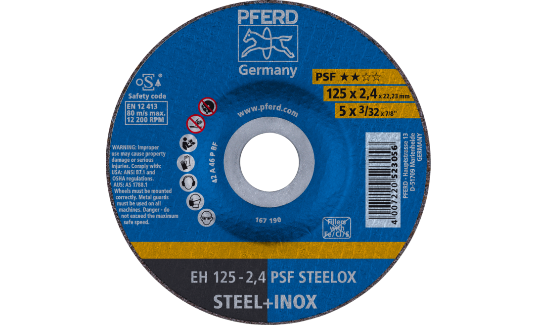 PFERD EH 125-2,4 PSF STEELOX - Haakse slijper-accessoires - 12200 rpm - 125 mm - 25 stuks