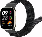 Strap-it Nylon Smartwatch bandje - Geschikt voor Redmi Watch 3 - Zwart