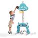 Panier de basket 4-en-1 pour enfants, réglable en hauteur, couleur verte