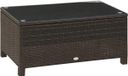 Outsunny Table basse en rotin - Métal - 85x50x39cm - Marron