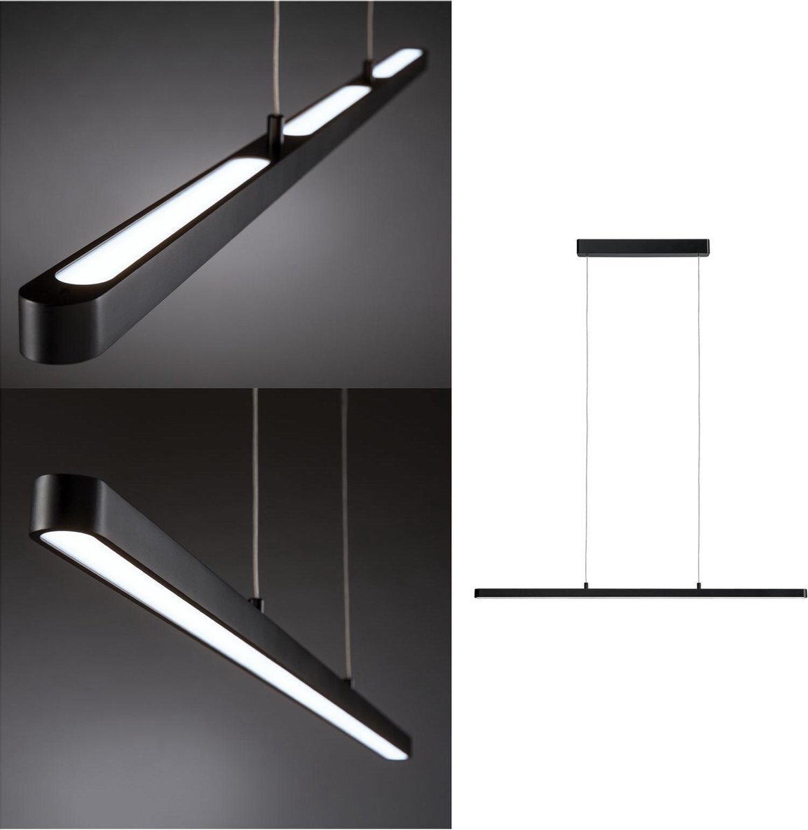 Paulmann Lento hanglamp BLE LED 1 x 43W Tunable white zwart 230V softlak/aluminium/kunststof