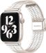 Strap-it Roestvrijstalen band - Geschikt voor Apple Watch bandje - Series 1/2/3/4/5/6/7/8/9/10/11/SE/SE2/SE3 - Sterrenlicht / Starlight - RVS stalen band met verstelbare sluiting - Metalen iWatch bandje voor maat: 38 / 40 / 41 / 42mm