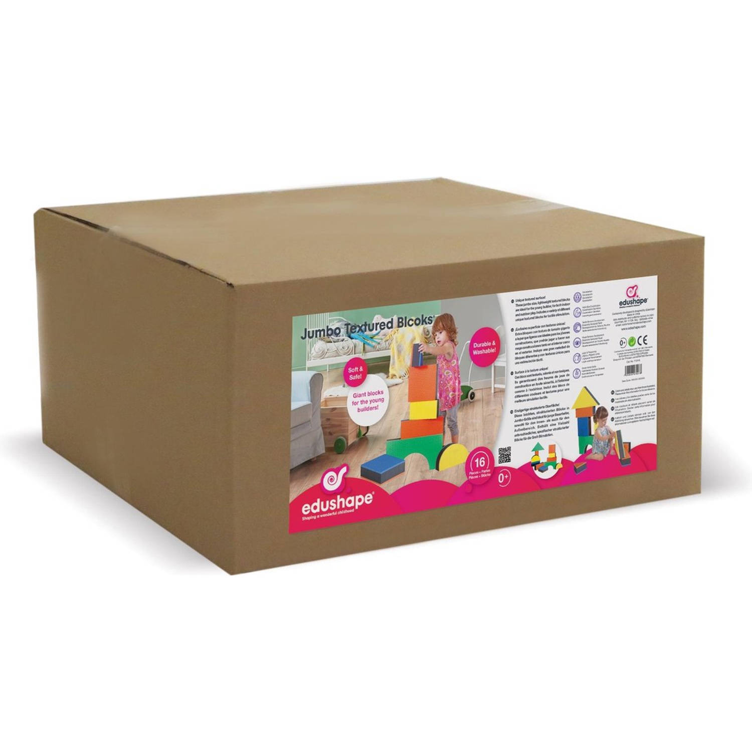 EduShape jumbo textuurblokken - 16 stuks