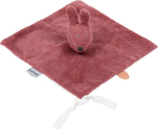 Nattou Konijn Bonnie Knuffeldoekje - Oud Roze - 27x27 cm