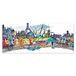 Homemania Eiffeltoren en landschappen voor woonkamer, slaapkamer, meerkleurig, 70 x 3 x 100 cm, HM20KNV70 x 100-65, polyester, hout
