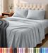 Utopia Bedding Queen lakenset - Jersey gebreide lakens 4-delig - katoen - zacht T-shirt rekbare lakens (Heather Light Grey)