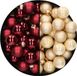 Othmar Decorations Bv Mini kerstballen - 48x st - donkerrood en champagne - 2,5 cm - glas