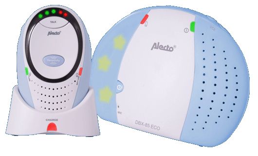 Alecto DBX-85 ECO DECT Babyfoon - Wit/Blauw - 300m Bereik - 24u Batterijduur