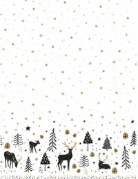 Duni - Kerst tafellaken/tafelkleed - 138x220 cm - papier - rendieren - rechthoekig