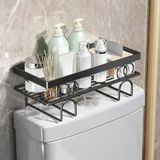 Toiletrek badkamer organizer, metalen toiletstandaard toiletpapierhouder, 34 x 15 x 16 cm