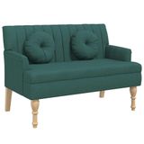 VidaXL Bankje met kussens 113x64,5x75,5 cm stof donkergroen