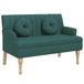 VidaXL Bankje met kussens 113x64,5x75,5 cm stof donkergroen