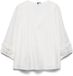 Vero Moda Curve Top VMCLESLIE Top Lyocell Driekwart Mouw V-hals Effen Cloud Dancer 50