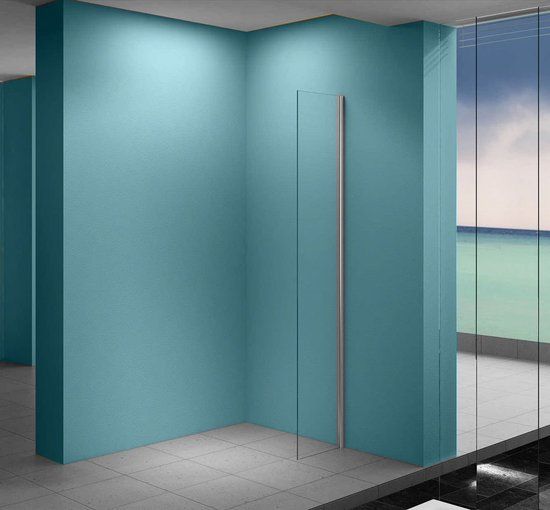 Exellence Eco zijwand 40x200cm - 8mm gehard glas - Chroom profiel