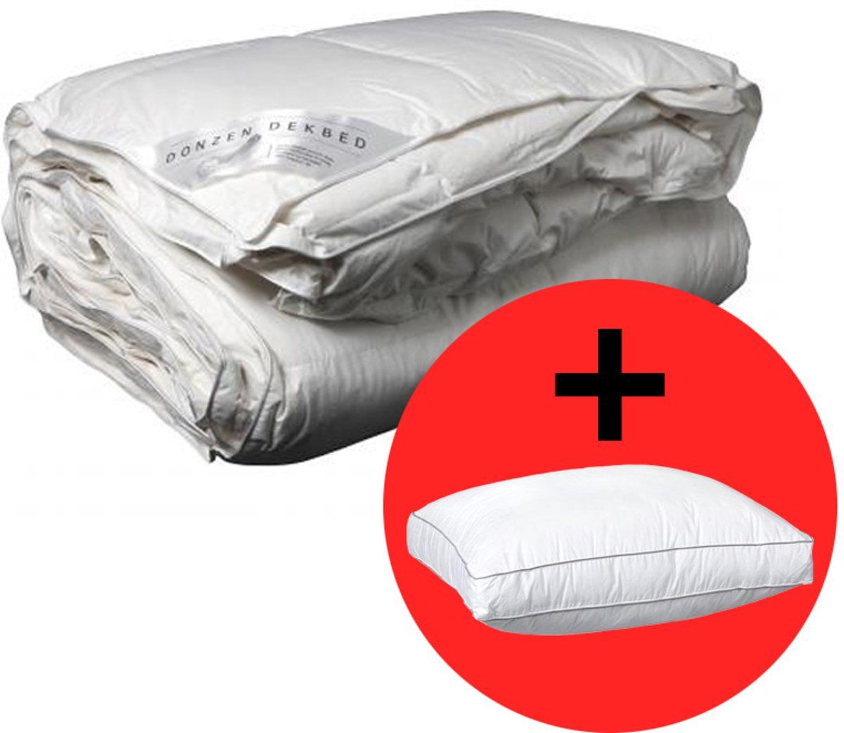 D'Orveige Dons 4-seizoenen Dekbed + Hoofdkussen - Litsjumeaux - 240x220 cm - Wit