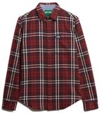 Superdry - Katoenen Lumberjack Overhemd met Lange Mouwen - Heren - Rood - Maat S