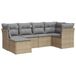 vidaXL 6-delige Loungeset met Kussens, Poly Rattan, Beige