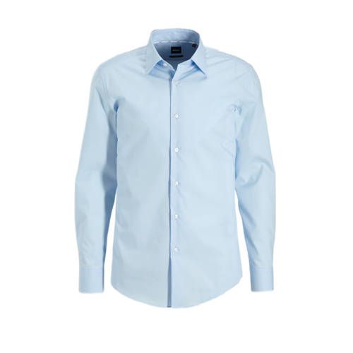 BOSS slim fit overhemd H-HANK light/pastel blue