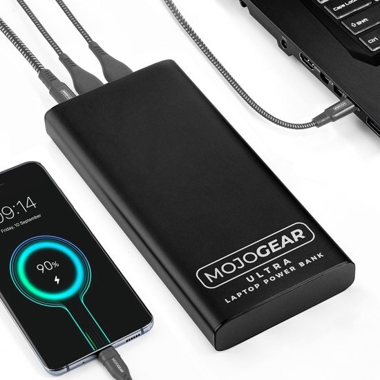 MOJOGEAR ULTRA 26.800 mAh 100W Laptop Powerbank met Power Delivery &amp; Quick Charge - Zwart