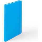 Merkloos Bellatio Decorations Hard Cover notitieboekje - opschrijfboekje Master - A5 - lichtblauw - 15 x 21 cm - elastiekband