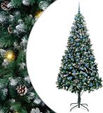 vidaXL Kunstkerstboom Groen 240 cm PVC en Staal en Kunststof
