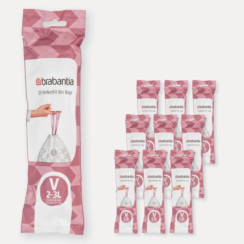 Brabantia PerfectFit Vuilniszakken - 3 l - Code V - Wit - 20 stuks