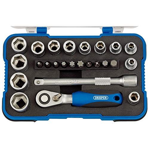 Draper 16354 Steeksleutelset - 25-delig - 1/4 inch vierkante aandrijving - Metrisch