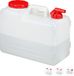 Relaxdays jerrycan met kraan - kunststof - 15 liter - BPA-vrij - wit-rood