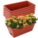 Bloembak CHUKEMAOYI Set van 7 rechthoekige plastic bloempotten met schotels, voor binnen en buiten, tuin, terras, woondecoratie, 43,2 cm