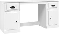 vidaXL Bureau met kast bewerkt hout wit