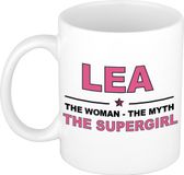 Bellatio Decorations naam cadeau mok - Lea - Woman Myth Supergirl - koffiemok - 300 ml - collega - moederdag