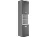Paso 35 x 35 x 160 cm – Gris Brillant – Armoire colonne suspendue avec 2 portes