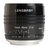 Lensbaby Velvet 56 - Nikon F - Prime Lens - Macro - 62mm - Black
