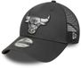 New Era Chicago Bulls NBA Dark Grey 9FORTY Trucker Adjustable Cap