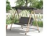 Outsunny Balancelle de jardin 3 places, balançoire extérieure avec toit réglable et coussin épais amovible, 208x125x180cm, gris