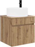 vidaXL Meuble sous lavabo monté au mur chêne artisanal