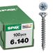 SPAX Universele schroef, 6 x 140 mm, 100 stuks, voldraad, verzonken kop, T-STAR plus T30, WIROX - 1191010601405