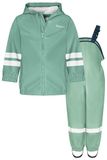 Playshoes Kinderregenjas, regenset, tuinbroek Basic 408330, Unisex, Groen, Polyester, Kinderen, Maat 86