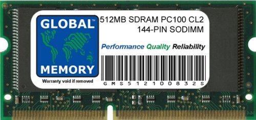 GLOBAL MEMORY 512MB PC100 100MHz 144-PIN SDRAM SODIMM GEHEUGEN RAM VOOR CLAMSHELL/SNOW IBOOK G3 & POWERBOOK G3/G4