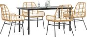 Prolenta Maison Exclusive Tuinset voor buiten, 5-delig, met kussens, bruin polyrotan, glazen tafelblad