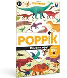 Poppik Affiche éducatif - Dinosaures - 32 autocollants réutilisables